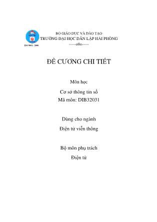 Đề cương môn học Cơ sở thông tin số