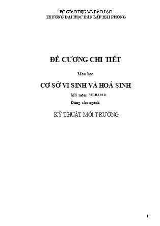 Đề cương môn học Cơ sở vi sinh và hóa sinh