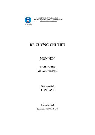 Đề cương môn học Dịch nghe 3