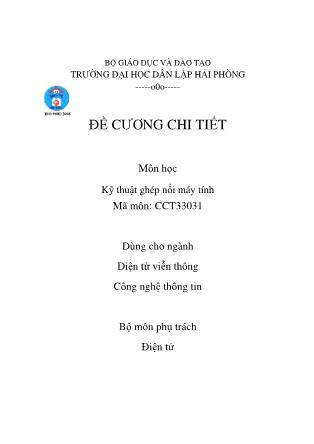 Đề cương môn học ghép nối máy tính