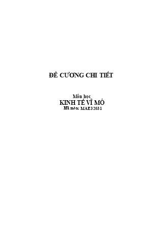 Đề cương môn học Kinh tế vĩ mô - Nguyễn Thị Diệp