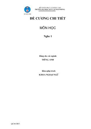 Đề cương môn học Nghe 1
