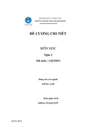 Đề cương môn học Nghe 3