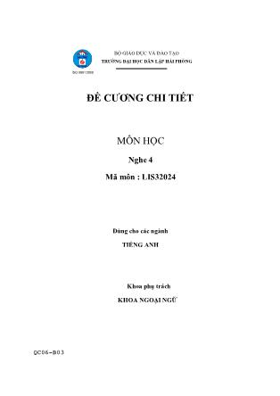 Đề cương môn học Nghe 4