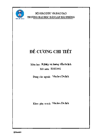 Đề cương môn học Nghiệp vụ hướng dẫn du lịch (Bản đẹp)