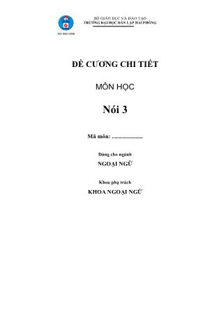 Đề cương môn học Nói 3
