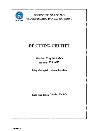 Đề cương môn học Pháp luật du lịch