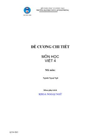 Đề cương môn học Viết 4