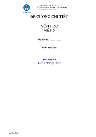 Đề cương môn học Viết 5