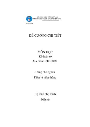 Đề cương môn Kỹ thuật số