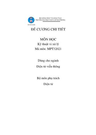 Đề cương môn Kỹ thuật vi xử lý