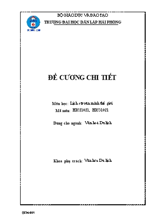 Đề cương môn Lịch sử văn minh thế giới