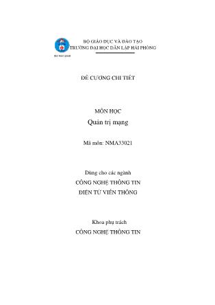 Đề cương môn Quản trị mạng