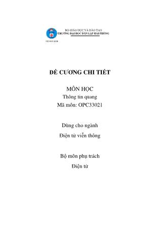 Đề cương môn Thông tin quang