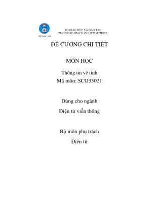 Đề cương môn Thông tin Vệ tinh