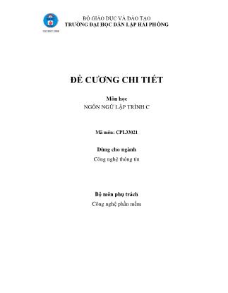 Đề cương Ngôn ngữ lập trình C