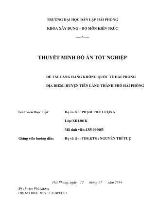 Đồ án Cảng hàng không quốc tế Hải Phòng - Phạm Phú Lượng