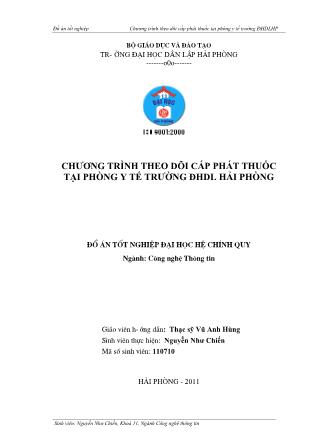 Đồ án Chương trình theo dõi cấp phát thuốc tại phõng y tế trường ĐHDL Hải Phòng - Vũ Anh Hùng