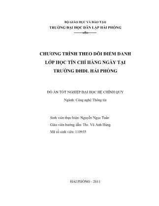 Đồ án Chương trình theo dõi điểm danh lớp học tín chỉ hàng ngày tại trường ĐHDL Hải Phòng - Nguyễn Ngọc Tuấn