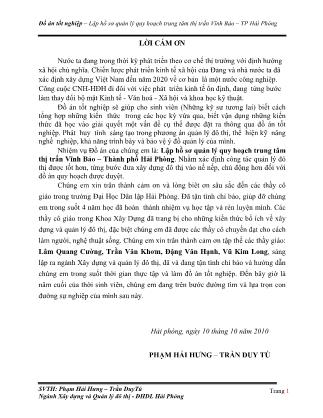 Đồ án Lập hồ sơ quản lý quy hoạch trung tâm thị trấn Vĩnh Bảo-TP Hải Phòng - Phạm Hải Hưng