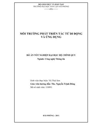 Đồ án Môi trường phát triển tác tử di động và ứng dụng - Vũ Thái Sơn