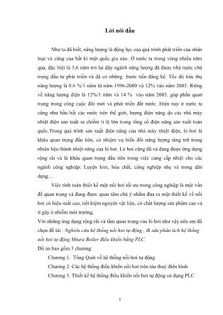Đồ án Nghiên cứu hệ thống nồi hơi tự động, đi sâu phân tích hệ thống nồi hơi tự động Miura Boiler điều khiển bằng PLC