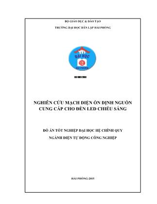 Đồ án Nghiên cứu mạch điện ổn định nguồn cung cấp cho đèn led Chiếu Sáng