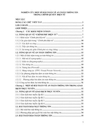 Đồ án Nghiên cứu một số bài toán về an toàn thông tin trong chính quyền điện tử