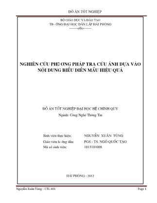 Đồ án Nghiên cứu Phương pháp tra cứu ảnh dựa vào nội dụng biểu diễn mầu hiệu quả