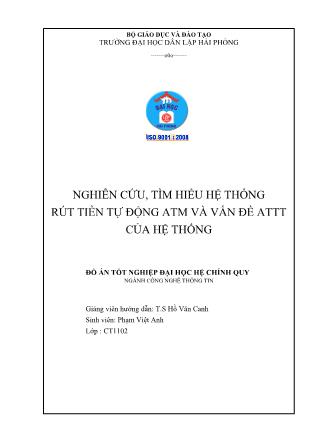 Đồ án Nghiên cứu, tìm hiểu hệ thống röt tiền tự động ATM và vấn đề ATTT của hệ thống