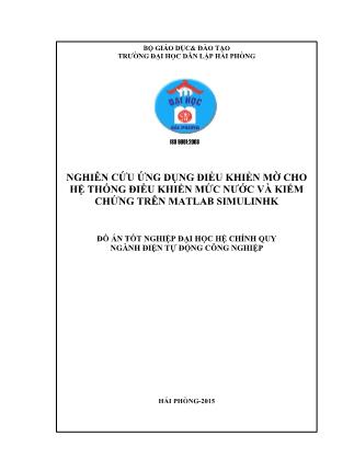 Đồ án Nghiên cứu ứng dụng điều khiển mờ cho hệ thống điều khiển mức nước và kiểm chứng trên matlab simulinhk