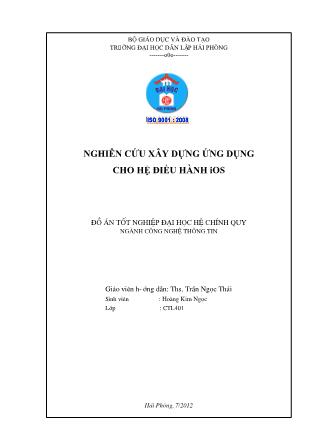 Đồ án Nghiên cứu xây dựng ứng dụng cho hệ điều hành IOS - Trần Ngọc Thái