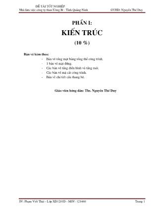 Đồ án Nhà làm việc công ty than Uông Bí-Tỉnh Quảng Ninh - Nguyễn Thế Duy