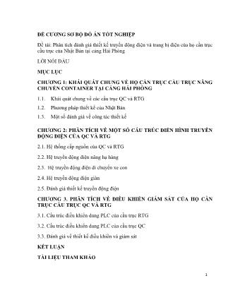 Đồ án Phân tích đánh giá thiết kế truyền động điện và trang bị điện của họ cần trục cầu trục của Nhật Bản tại cảng Hải Phòng