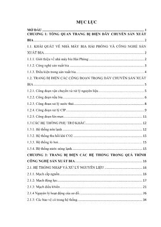 Đồ án Phân tích điều khiển quá trình sản xuất bia của nhà máy bia Hải Phòng - Nguyễn Xuân Quỳnh
