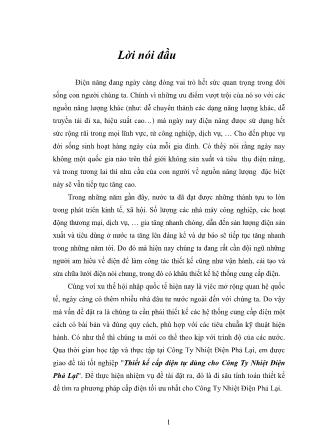 Đồ án Thiết kế cấp điện tự dùng cho Công Ty Nhiệt Điện Phả Lại