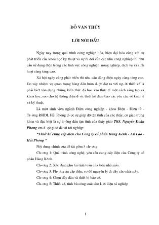 Đồ án Thiết kế cung cấp điện cho Công ty cổ phần Hàng kênh-An Lão-Hải Phòng