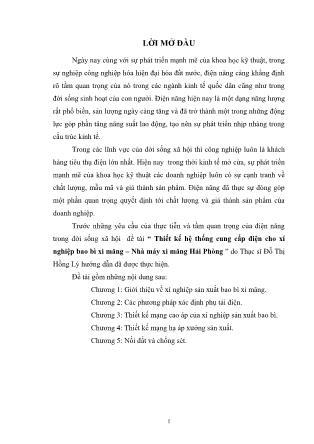 Đồ án Thiết kế hệ thống cung cấp điện cho xí nghiệp bao bì xi măng-Nhà máy xi măng Hải Phòng