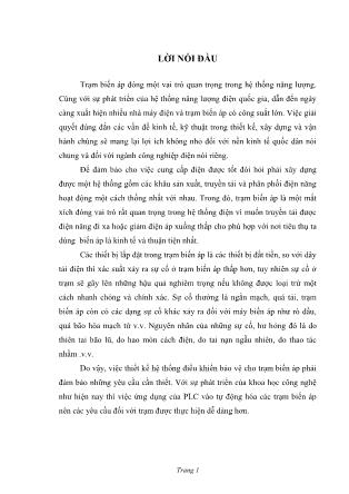 Đồ án Thiết kế hệ thống điều khiển bảo vệ cho trạm biến áp trung gian Gia Lộc-Hải Dương bằng PLC của Siemens