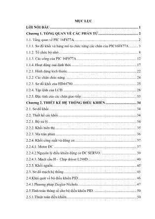 Đồ án Thiết kế hệ thống điều khiển động cơ DC theo luật PID bằng vi điều khiển, tốc độ đặt trên bàn phím HEX