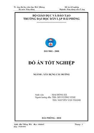 Đồ án Thiết kế tuyến đƣờng qua hai điểm T11-T12 thuộc tỉnh ĐĂK LĂK - Mai Hồng Hà