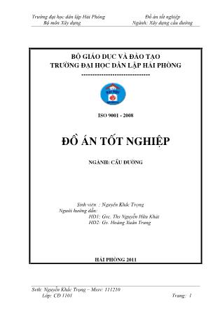 Đồ án Thiết kế tuyến đường mở mới từ K3 đến J5 tỉnh Cao Bằng - Nguyễn Khắc Trọng