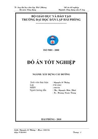 Đồ án Thiết kế tuyến đường qua hai điểm DD22-C2 thuộc tỉnh Quảng Ninh