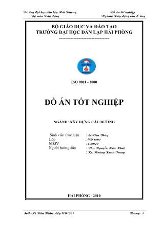 Đồ án Thiết kế tuyến đường qua hai điểm S9-E1 thuộc tỉnh Lào Cai - Lê Văn Thúy