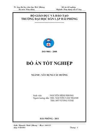 Đồ án Thiết kế tuyến đường qua hai điểm T5-T6 thuộc tỉnh Đăk Lăk - Nguyễn Đình Phong