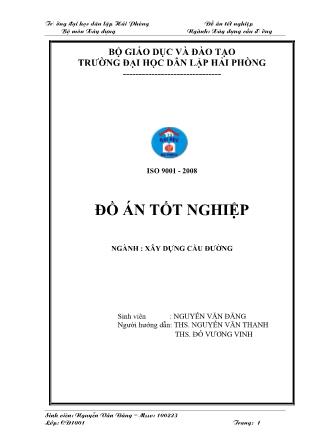 Đồ án Thiết kế tuyến đường qua hai điểm T7- T8 thuộc tỉnh Đăk Lăk