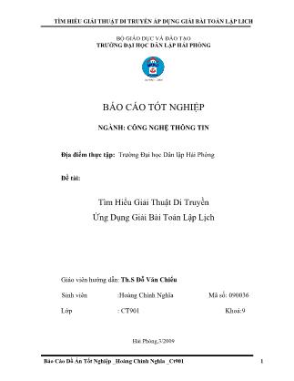 Đồ án Tìm hiểu giải thuật di truyền ứng dụng giải bài toán lập lịch - Đỗ Văn Chiếu