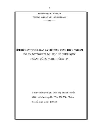 Đồ án Tìm hiểu kỹ thuật Ajax và viết ứng dụng thực nghiệm - Đào Thị Thanh Huyền