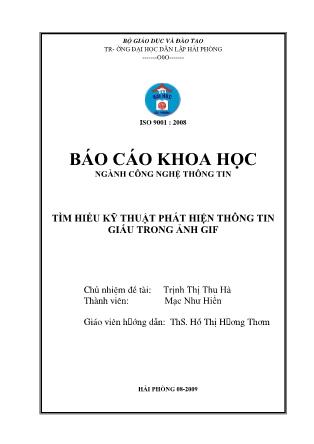 Đồ án Tìm hiểu kỹ thuật phát hiện thông tin giấu trong ảnh GIF - Trịnh Thị Thu Hà