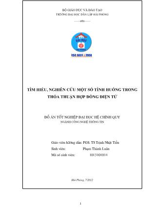 Đồ án Tìm hiểu, nghiên cứu một số tình huống trong thỏa thuận hợp đồng điện tử - Trịnh Nhật Tiến